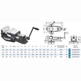 Etau de fraisage type MSK Economique avec base tournante