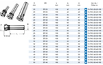 Rallonge porte-pince ER avec queue cylindrique et crou standard