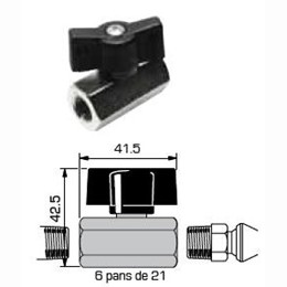 Robinet Mtallique 3/8 BSPT vers 3/8 BSPT