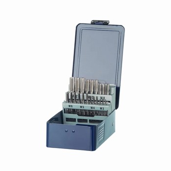 Coffret de 21 tarauds  main HSS M3-M12  borgne et dbouchant  Acier 130 kg