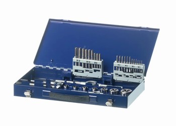 Coffret doutils de taraudage HSS Gaz 1-8  1  borgnes et dbouhants  Acier 100 kg