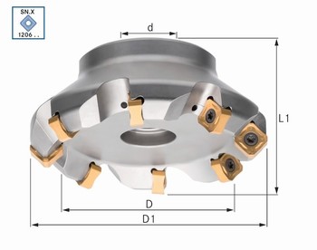 Fraise  surfacer 45  pour plaquette SN.X1206, SNMU1206, ONMU1205