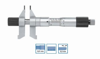 Micromtre d'intrieur vernier bec de mesure double face -  5  55 mm