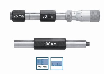 Micromtre d'intrieur venier mesure deux points avec rallonges  -  50  450 mm