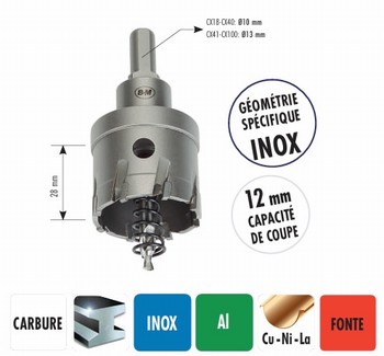 Scie trpan carbure coupe 12 mm  Spcial Inox