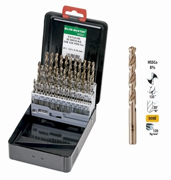 Coffret mtallique 49 forets HSS-Co 8% 1-13 mm par 0,25 mm - 120 kg-mm