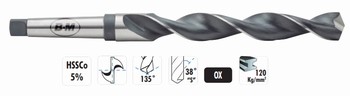 Foret cône morse HSS Coblat 5 % série longue – Utilisation pour métaux 120 kg