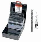 Coffret metallique de 41 forets HSS taills meuls de 6  10 mm tous les 0,10 mm. Bluemaster