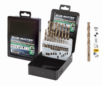 Coffret métallique 19 forets HSS-Co 5 % 1-10 mm par 0,5 mm – 120 kg-mm²
