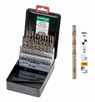 Coffret mtallique 50 forets HSS-Co 5% 1-5,90 mm par 0,10 mm  120 kg-mm