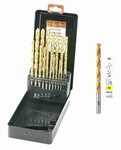 Coffret mtallique 19 forets HSS TIN srie longue 1-10 mm par 0,5 mm  120kg-mm Bluemaster