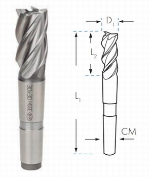 Fraise HSS Cobalt 8% cne morse - Usinage Inox, Alu  Srie courte