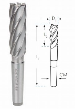 Fraise HSS Cobalt 8% cne morse - Usinage Inox, Alu  Srie longue