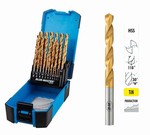 Coffret mtallique 19 forets HSS TIN 1-10 mm par 0,25 mm Bluemaster