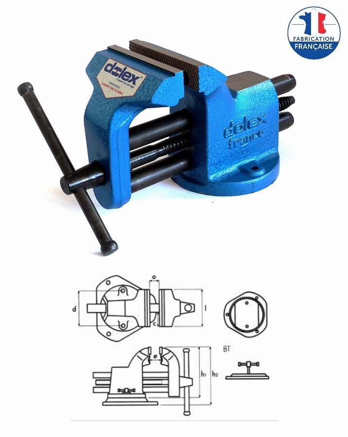 Étau De Perceuse Mors 100mm - Marque Dolex - Pour Fixation Sur Table De Perçage - 6