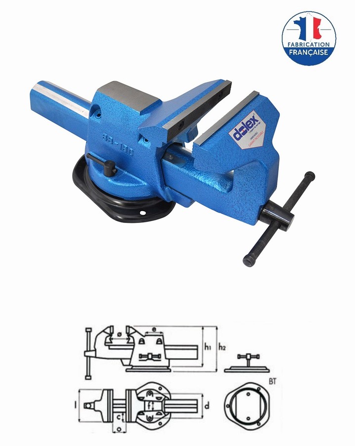 Étau Fixe Dolex 85 Avec Serre-Tube - Mâchoire 105mm - Pour Atelier & Bricolage