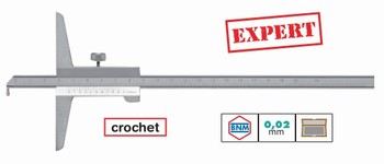 Jauge de profondeur  vernier avec crochet - Qualit Expert