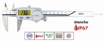 Pied  coulisse digital tanche IP67 becs croiss 0,01 mm