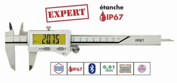 Pied  coulisse digital IP67 avec Bluetooth becs croiss 0,01 mm  Qualit Expert