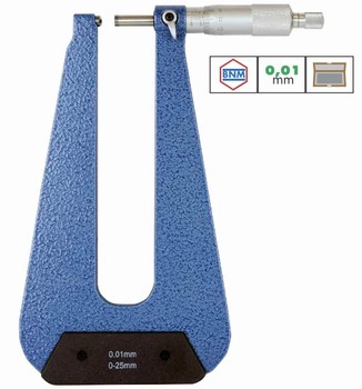 Micromtre dextrieur mcanique pour parois de tube - profondeur 150 mm 0,01 mm