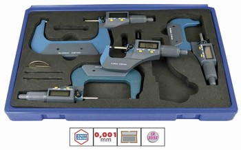 Coffret de 4 micromtres dextrieurs digitaux 0-100 mm 0,001 mm