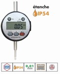 Comparateur digital 0,01 mm IP54 avec sortie de donnes - course 12 mm Feku