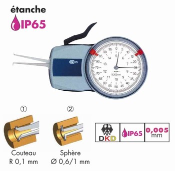 Palpeur intrieur mcanique IP65 0,005 mm avec certificat dtalonnage