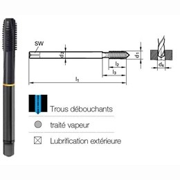 Taraud GUN HSSE trait vapeur DIN376-6H