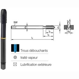 Tarauds GUN trait vapeur UNF DIN 374-2B