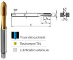 Taraud GUN HSSE PM revtement TiN DIN371/376-6H