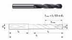 Foret pour Inox ratio 5xD  canaux de lubrification - Queue cylindrique GUHRING