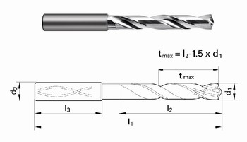 oret pour ALU 5xD  canaux de lubrification - Queue cylindrique