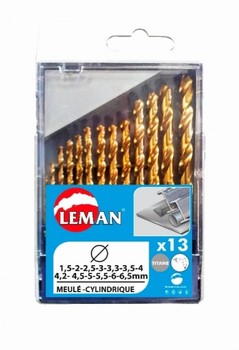 Coffret de 13 forets titane métal