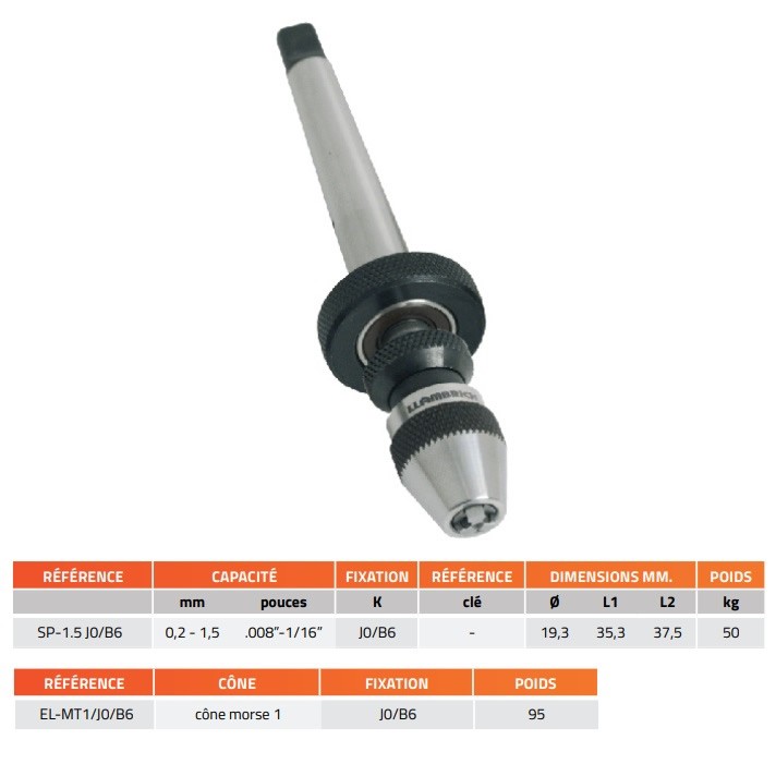 Lot De 4 Mandrins Perceuse Sans Clé Guyode 4486 - 0.3 à 6.5 Mm, 3 Mâchoires, Pour Outils Rotatifs Type Dremel