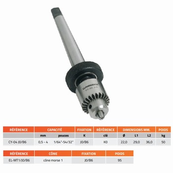 Micro-mandrins de prcision 0,4-4 mm + CM1 DRILL