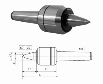 Pointe tournante allong de prcision 60 - cne morse  Srie 80