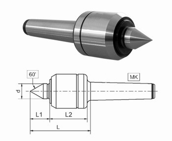 Pointe tournante de prcision 60 - cne morse  Srie 100