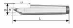 Demi-pointe fixe avec pointe carbure 60 DIN 806  cne morse Mack