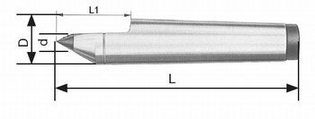 Demi-pointe fixe avec pointe carbure 60 DIN 806  cne morse