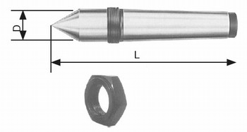 Pointe fixe en carbure 60 avec crou DIN 807  cne morse