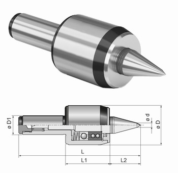 Pointe tournante allonge  compensation 4 mm 60  cylindrique