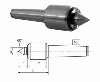 Pointe tournante de prcision 60 - cne morse  Srie 80