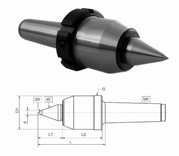 Pointe tournante allonge haute performance 60 avec crou  cne morse