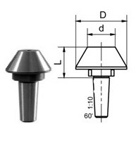 Tte interchangeable conique mle 60 - pour pointe tournante