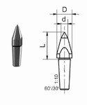 Tte interchangeable allong 60 - pour pointe tournante Mack Werkzeuge AG