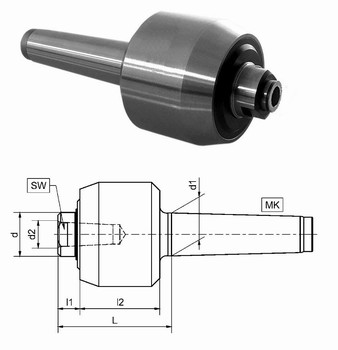 Pointe tournante  tte interchangeable 60  cne morse