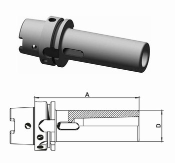 Mandrin HSK-A63 DIN69893 pour fixation cne morse avec ergots entranements