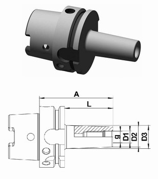 Mandrin de frettage avec arrosage central HSK-A 63DIN69893