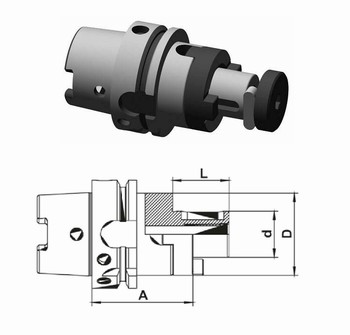 Mandrin HSK-A 63 DIN69893 pour fraise Weldon