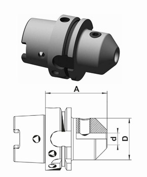 Mandrin HSK-A 63 DIN69893 pour fraise Weldon